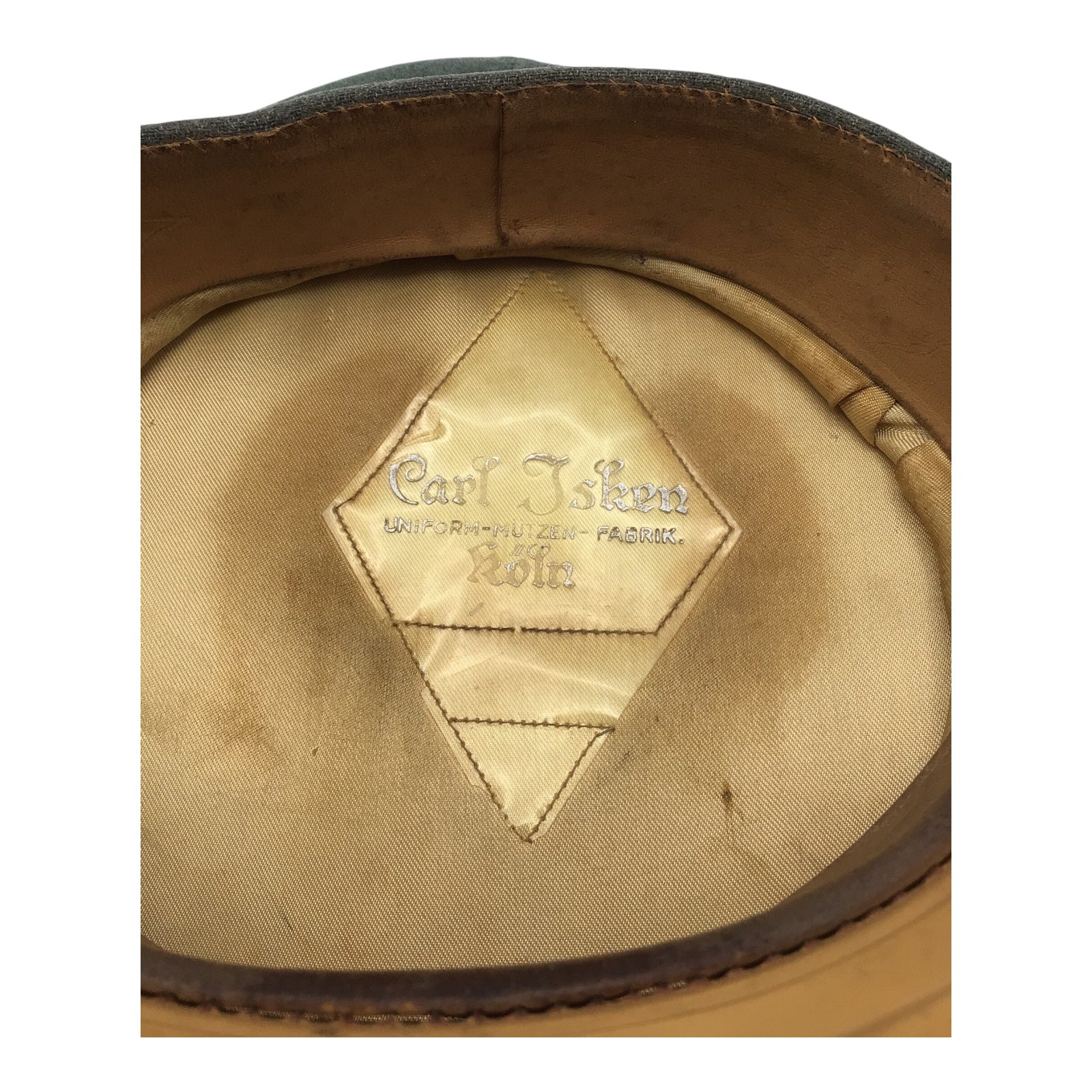 German WW2 Officer Land Custom Visor Schirmmütze (Peaked Cap) with Heer Insignia, Carl Isken of Koln Maker marked