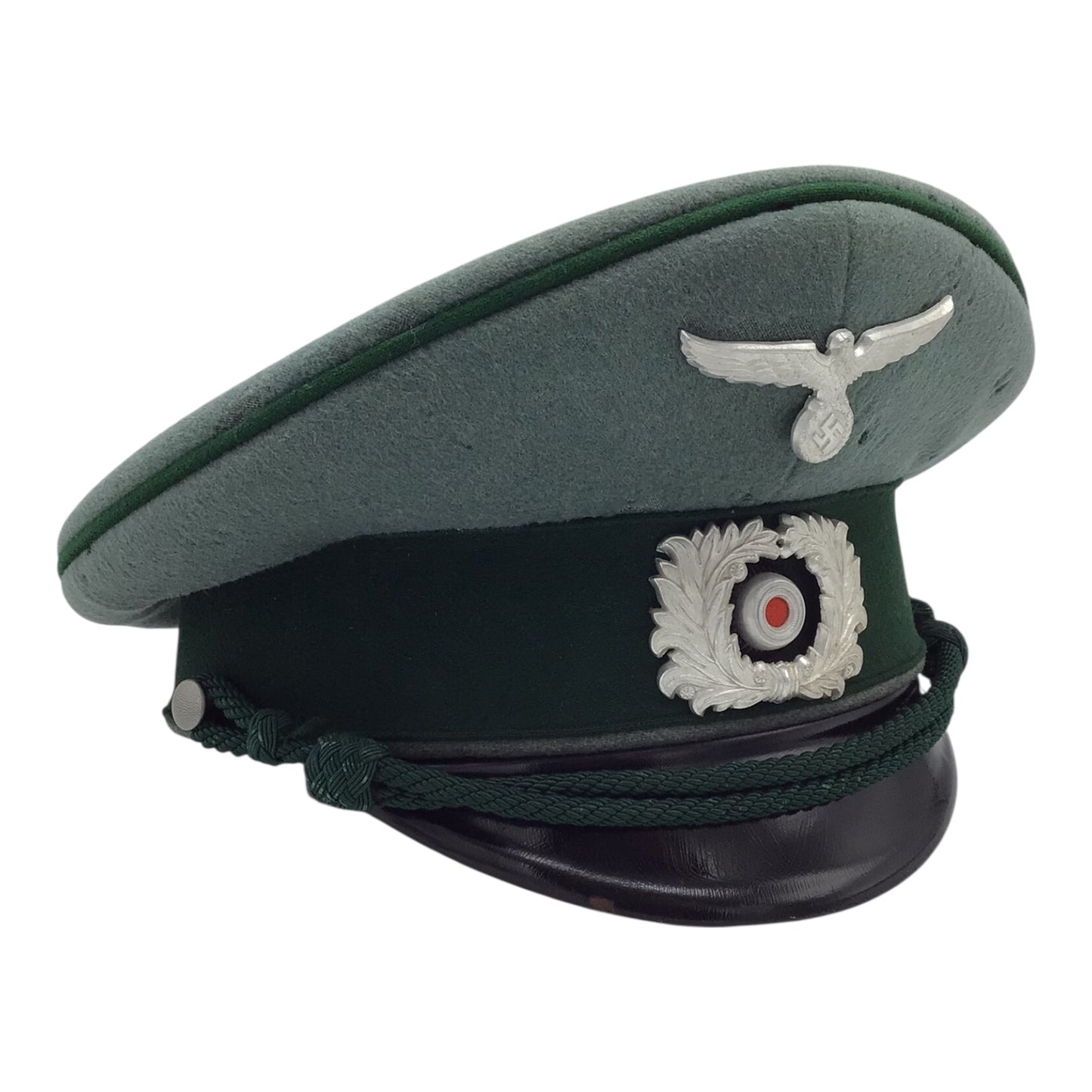 German WW2 Officer Land Custom Visor Schirmmütze (Peaked Cap) with Heer Insignia, Carl Isken of Koln Maker marked