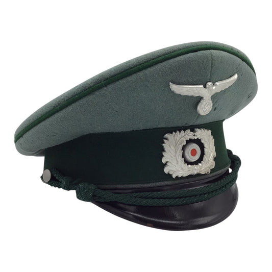 German WW2 Officer Land Custom Visor Schirmmütze (Peaked Cap) with Heer Insignia, Carl Isken of Koln Maker marked