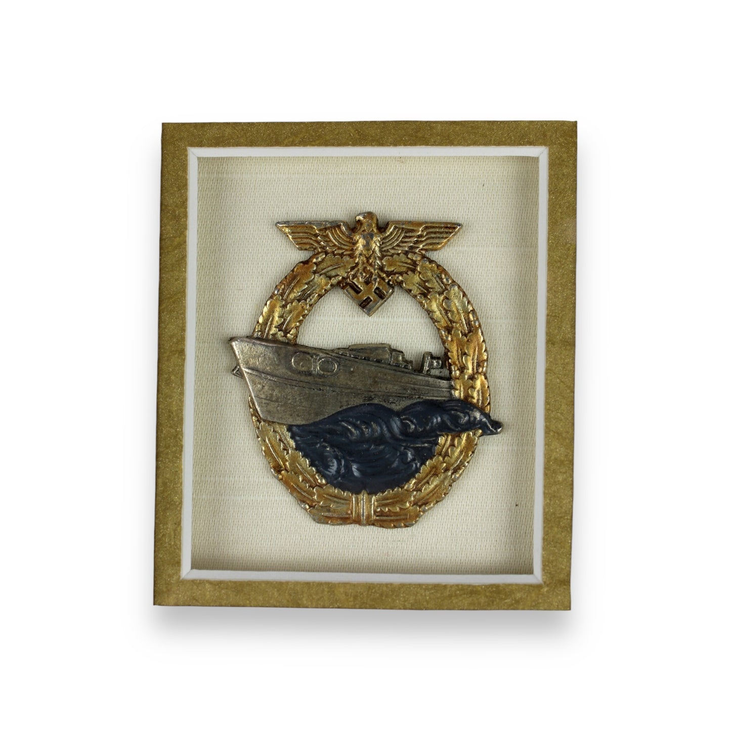 German WW2 Restored Fast Attack Craft War Badge & Award Document