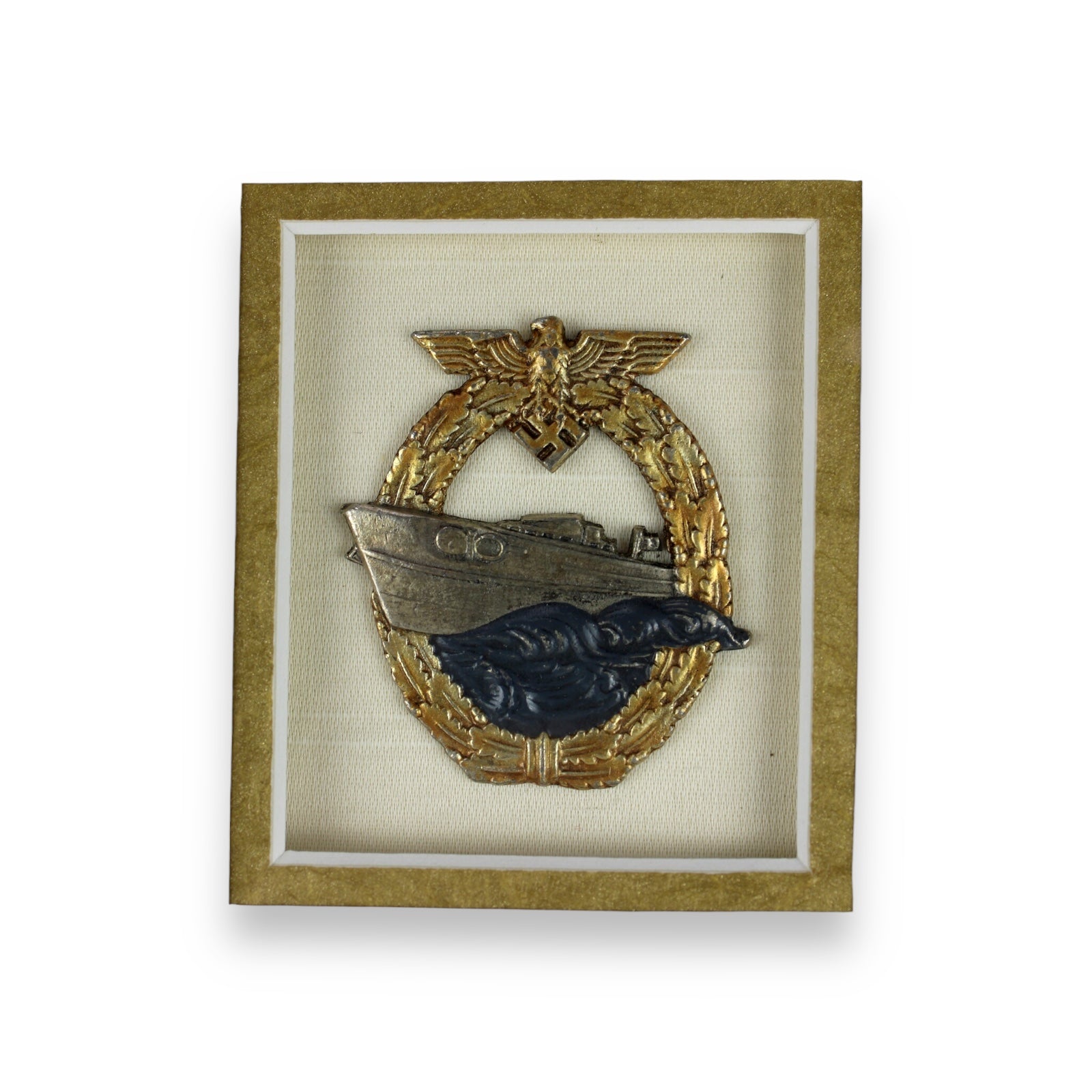 German WW2 Restored Fast Attack Craft War Badge & Award Document