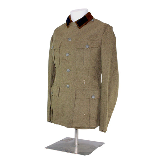 German WW2 SS or RAD Service Tunic with Black SS Collar Tabs, Possible Eastern European Conscript