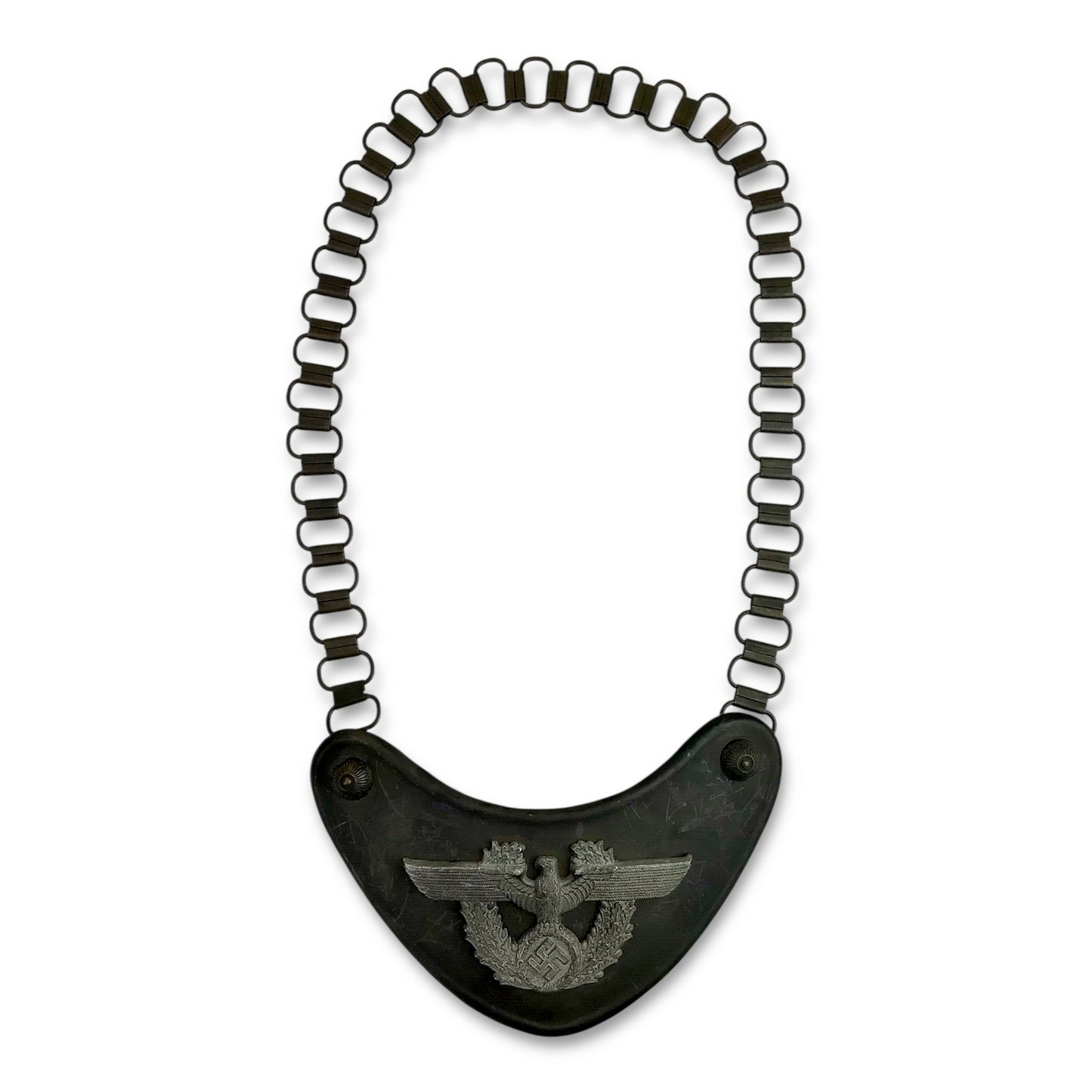 German WW2 Wehrmacht Police Gorget with Chain - Marked "L"