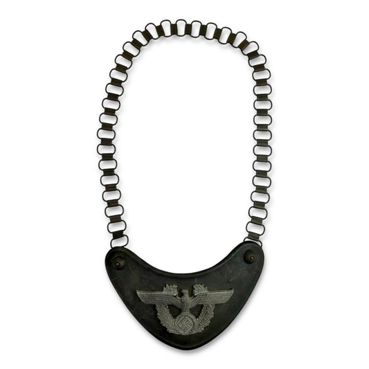 German WW2 Wehrmacht Police Gorget with Chain - Marked "L"