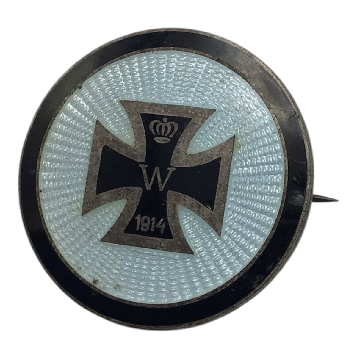 German WWI Iron Cross Patriotic Pin 1914 - Ges. Gesschutz. Stamped on Back