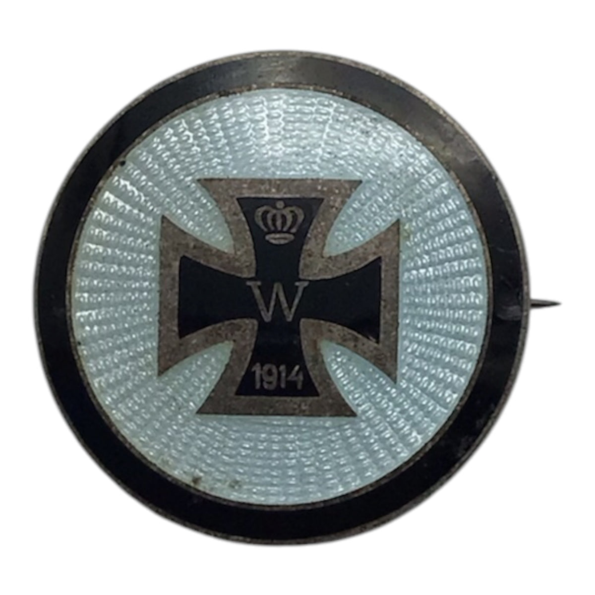 German WWI Iron Cross Patriotic Pin 1914 - Ges. Gesschutz. Stamped on Back