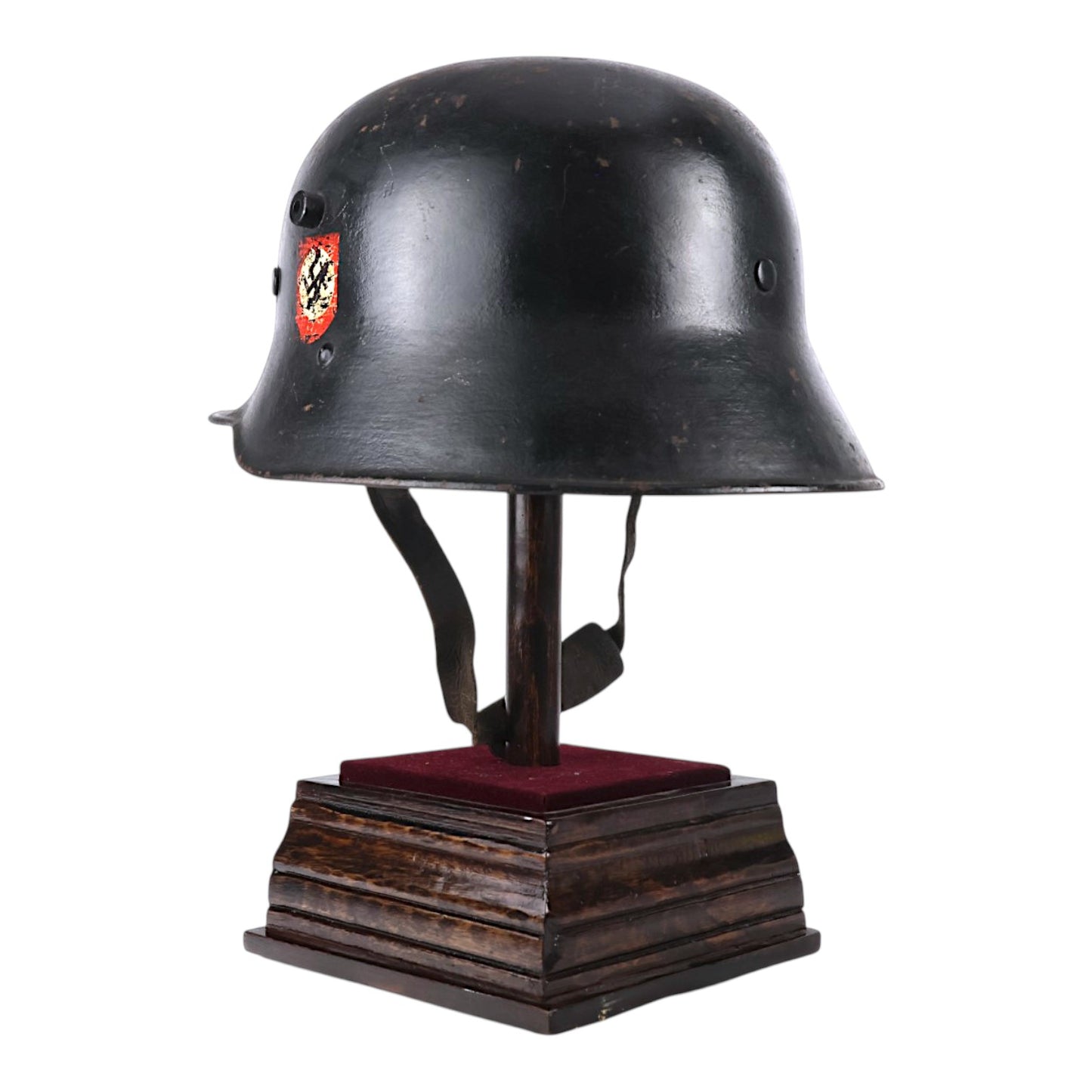 German WWI M18 Stahlhelm Double Decal Helmet, Rare Later SS-Style Configuration