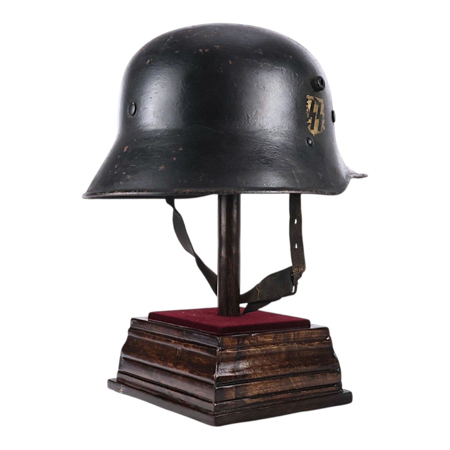 German WWI M18 Stahlhelm Double Decal Helmet, Rare Later SS-Style Configuration