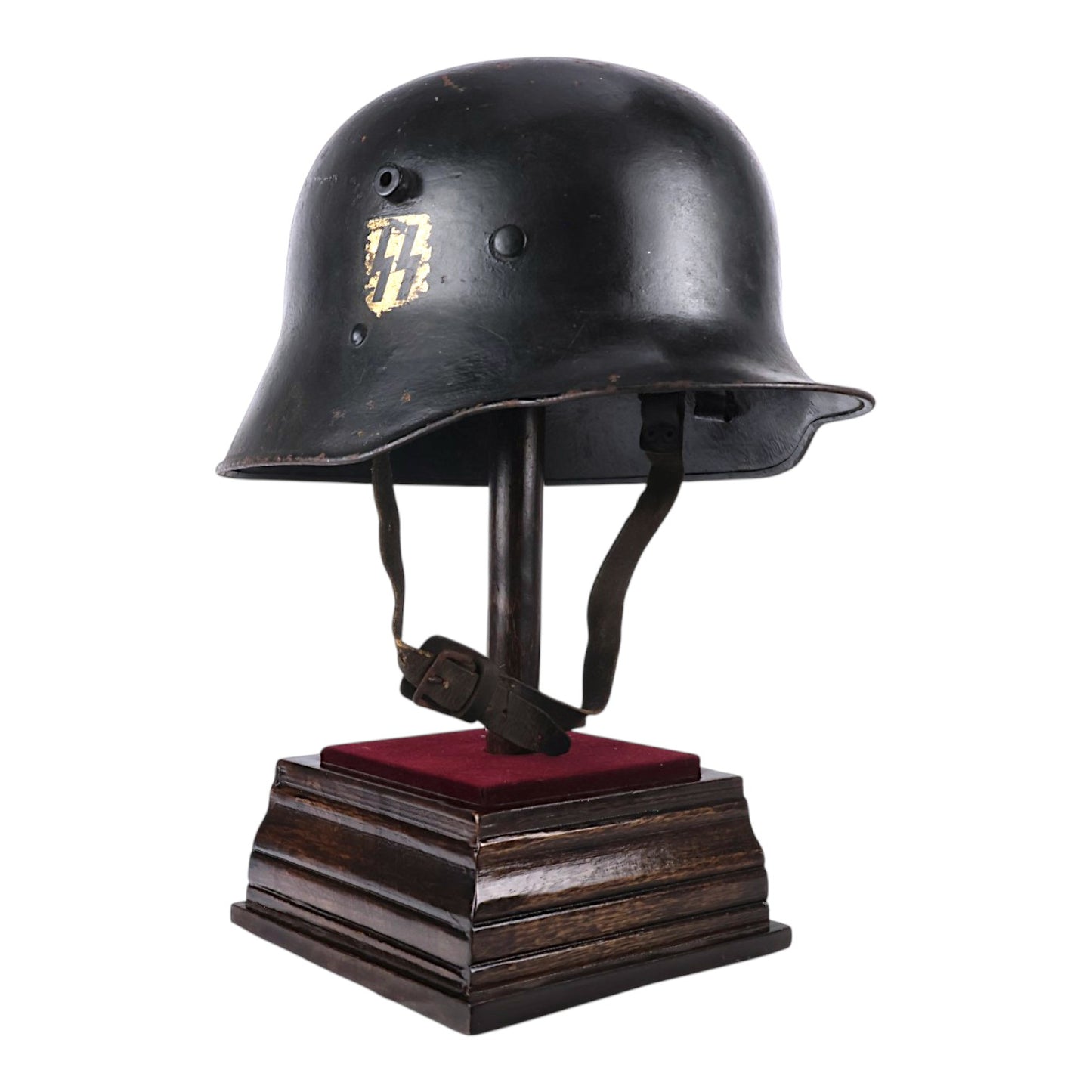 German WWI M18 Stahlhelm Double Decal Helmet, Rare Later SS-Style Configuration