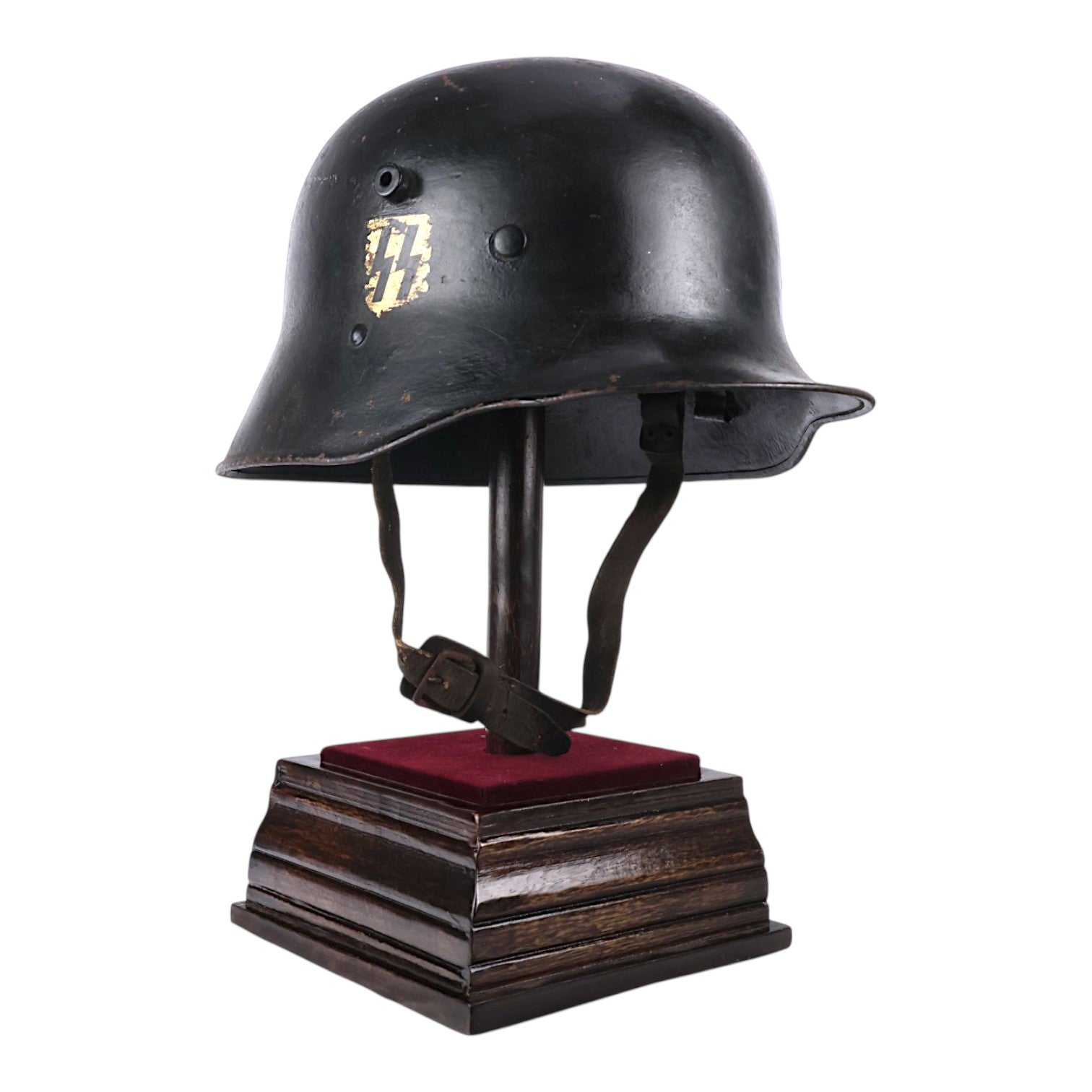 German WWI M18 Stahlhelm Double Decal Helmet, Rare Later SS-Style Configuration