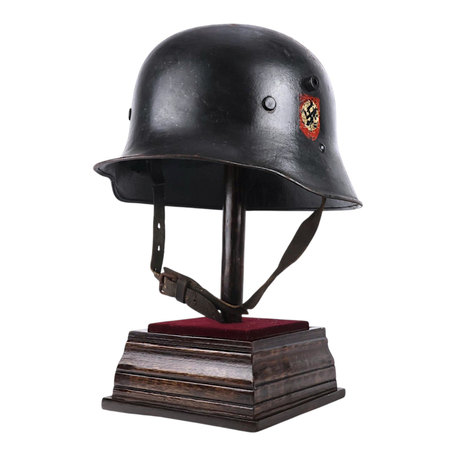 German WWI M18 Stahlhelm Double Decal Helmet, Rare Later SS-Style Configuration