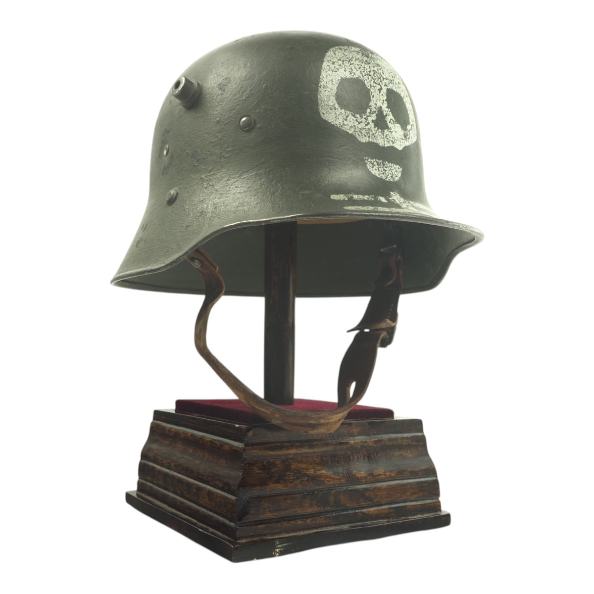 German WWI Transitional Finnish Kev Os 4 Helmet | Death’s Head Paint | Complete Liner & Chinstrap