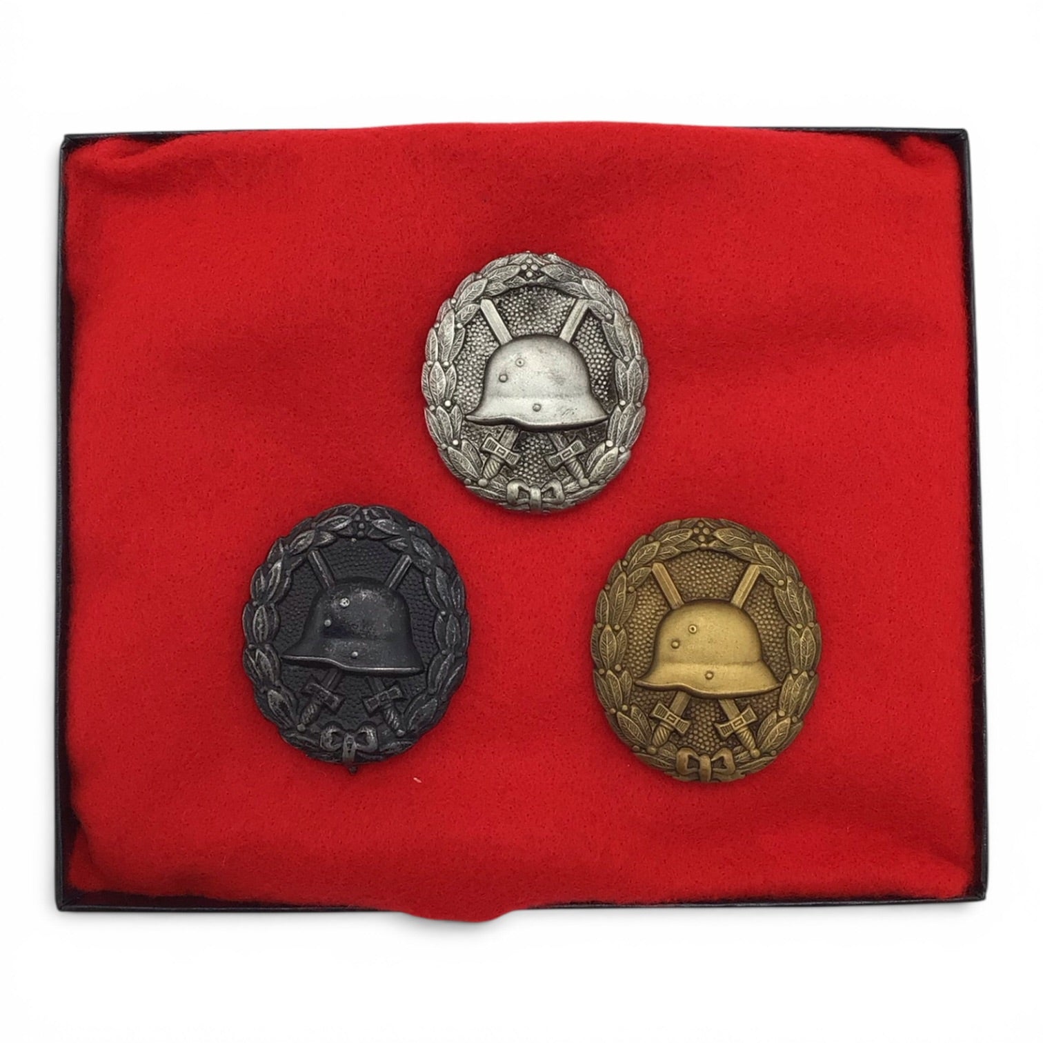 German WWI Wound Badge Complete Set | Black, Silver, and Gold Classes