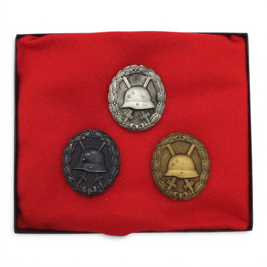 German WWI Wound Badge Complete Set | Black, Silver, and Gold Classes