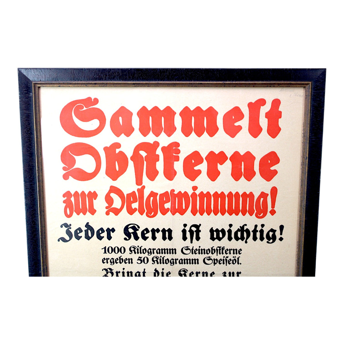 German WWII Berlin Home Front Seed Collection Poster | Wartime Oil & Fat Conservation Campaign