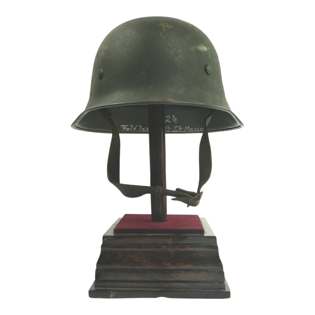 German WWII DRK Red Cross Double Decal Personnel Stahlhelm M34 "No. 24" Field Hospital Helmet