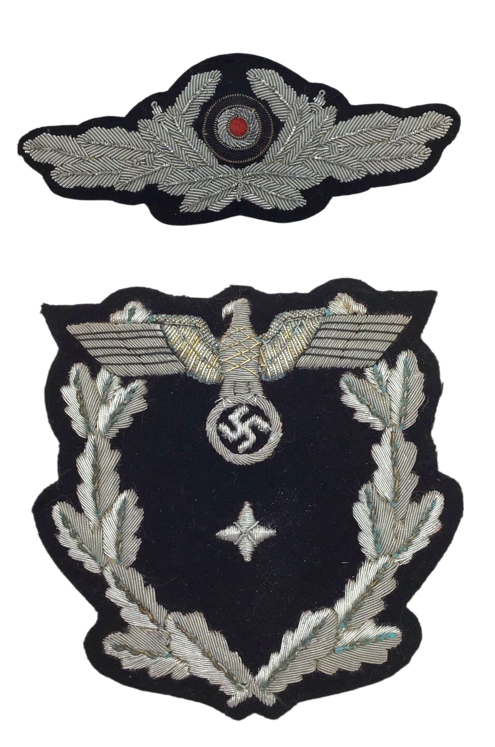 German WWII Diplomatic Corps Officer Grouping — Sleeve Insignia & Brocade Visor Cockade (Early War, Bullion)