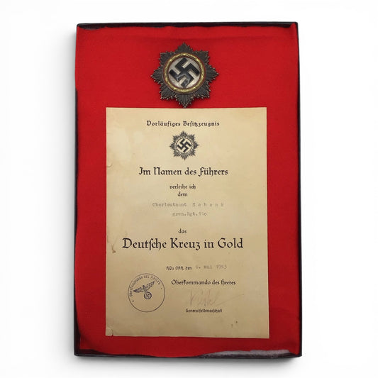 German WWII German Cross in Gold Grouping | Otto Klein Marked | Signed by Wilhelm Keitel