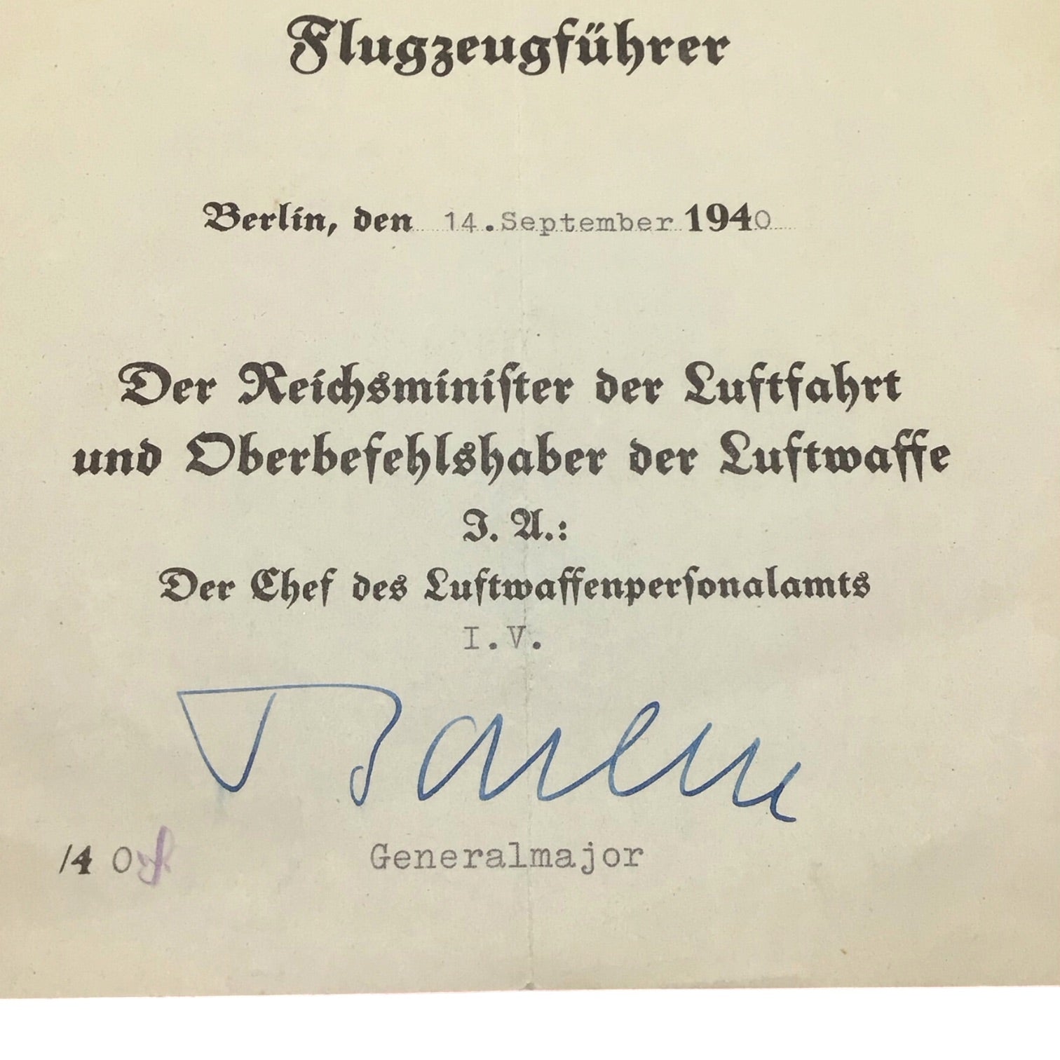 German WWII Luftwaffe Pilot Badge Grouping to Lt. Josef Reinardy, KIA Ace Recon Pilot | BSW Marked with Award Document
