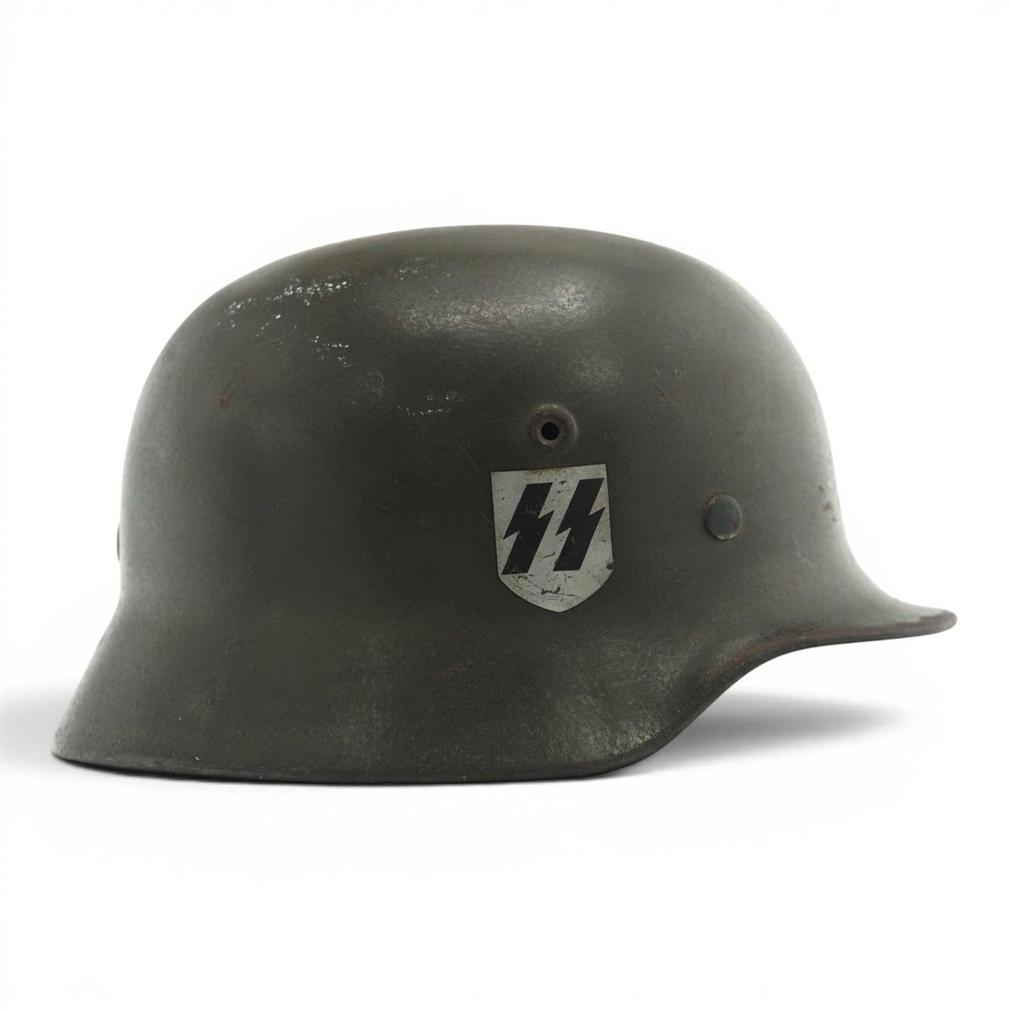 German WWII M40 Single Decal Waffen-SS Combat Helmet