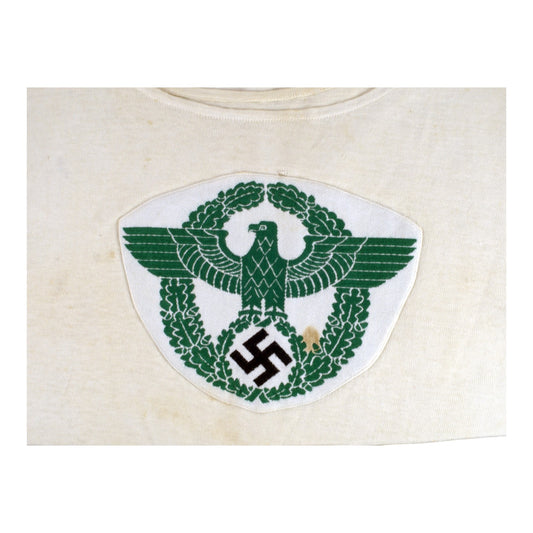 German WWII Polizei Police Sports Shirt Named "E.H." | Rare Vet Bring-Back