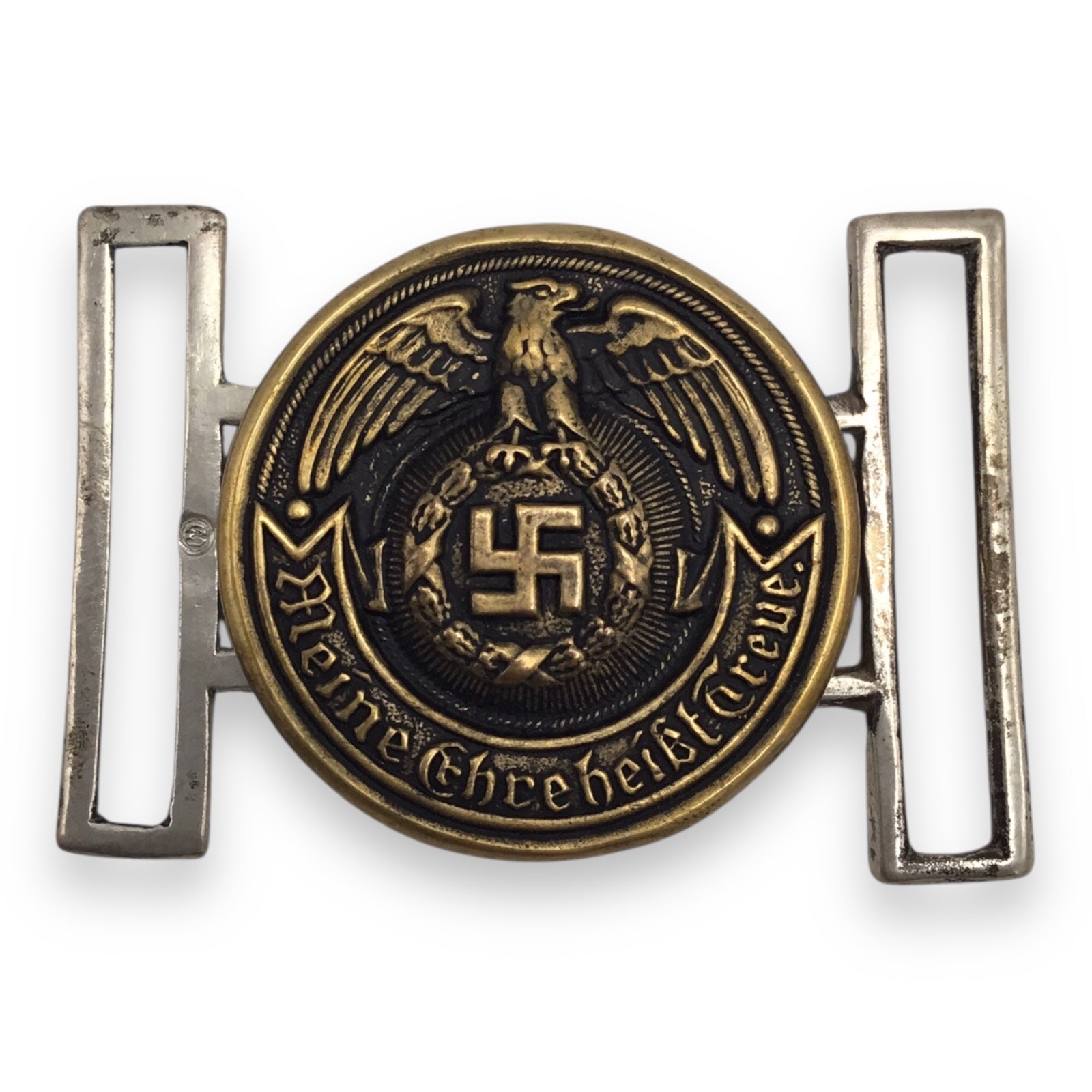 German WWII SS Officer Brocade Belt Buckle – RZM SS Marked, Clip Dated 230/41