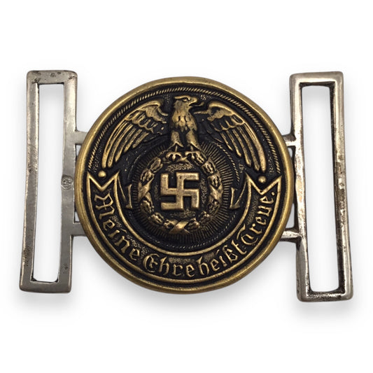 German WWII SS Officer Brocade Belt Buckle – RZM SS Marked, Clip Dated 230/41