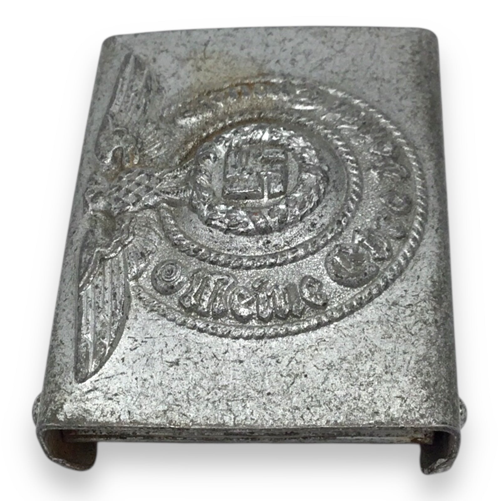 German WWII Waffen-SS / Allgemeine-SS EM/NCO Steel Belt Buckle – RZM 155/43 SS (Assmann)