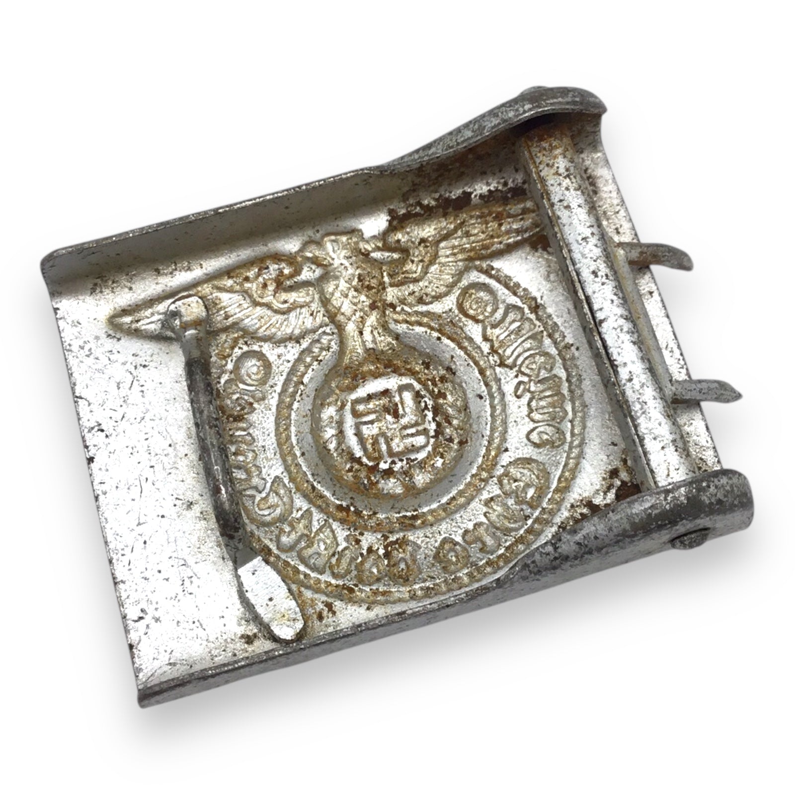 German WWII Waffen-SS / Allgemeine-SS EM/NCO Steel Belt Buckle – RZM 155/43 SS (Assmann)