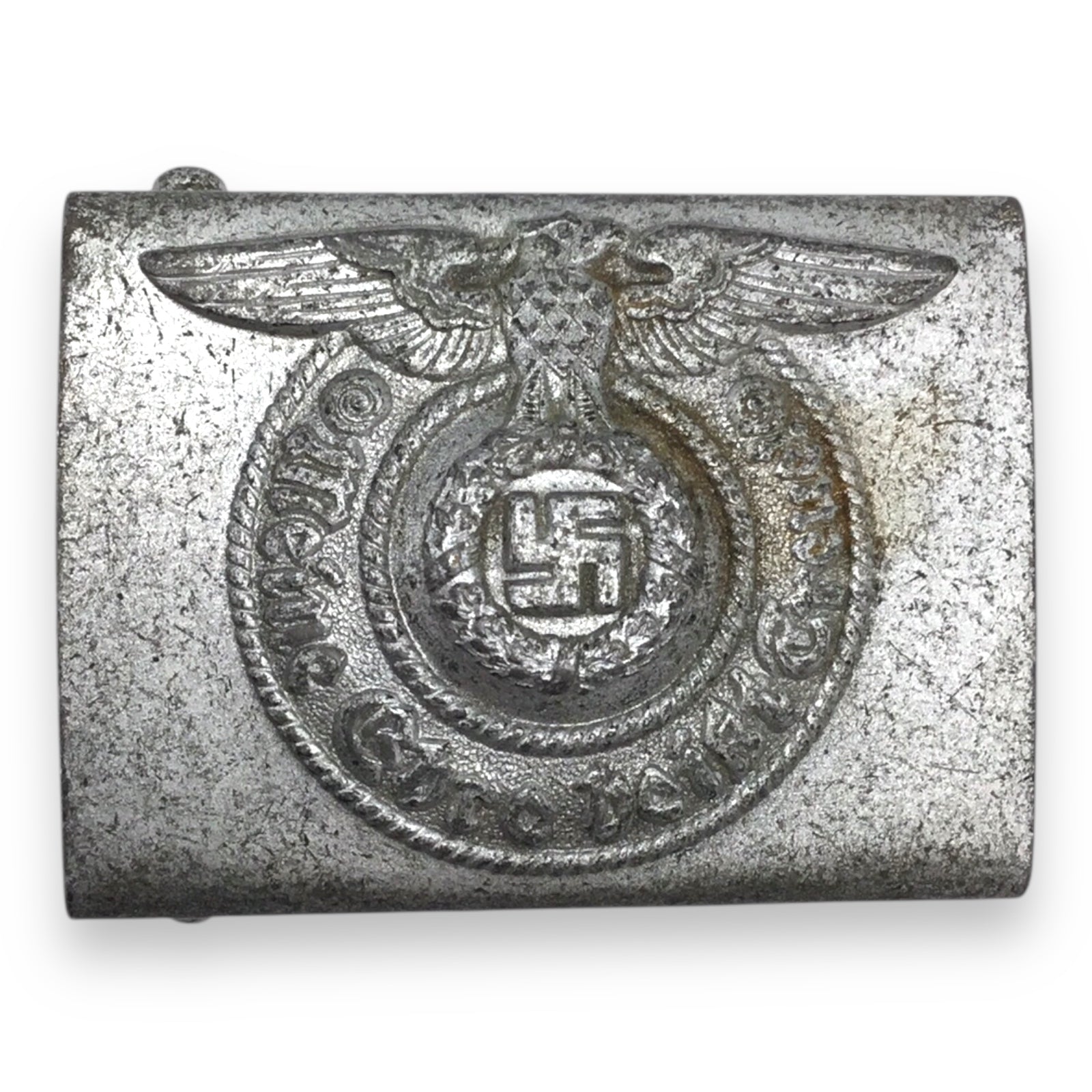 German WWII Waffen-SS / Allgemeine-SS EM/NCO Steel Belt Buckle – RZM 155/43 SS (Assmann)
