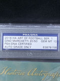 Gino Marchetti Signed HA ART of Football 20/50 Autographed GEM MT 10 w/HOF Colt