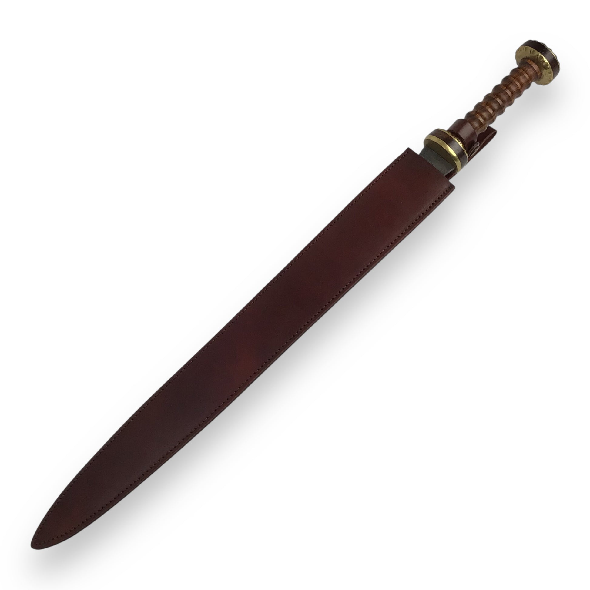 Gladiator-Style Sword - Hand-Forged Tempered Damascus Steel with Sheath
