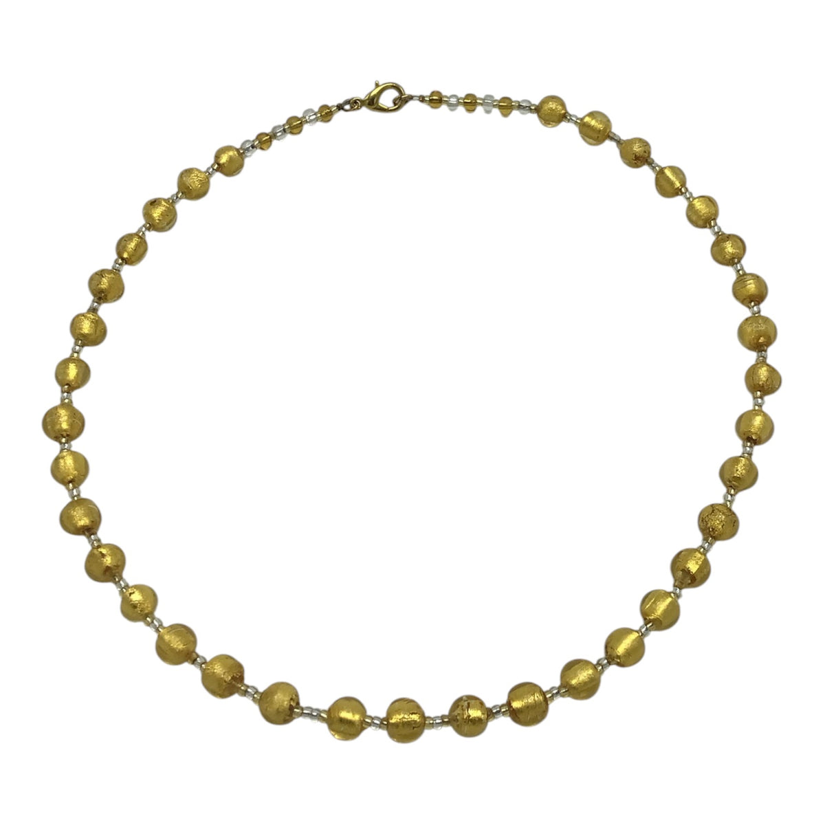 Gold Glass Bead Necklace