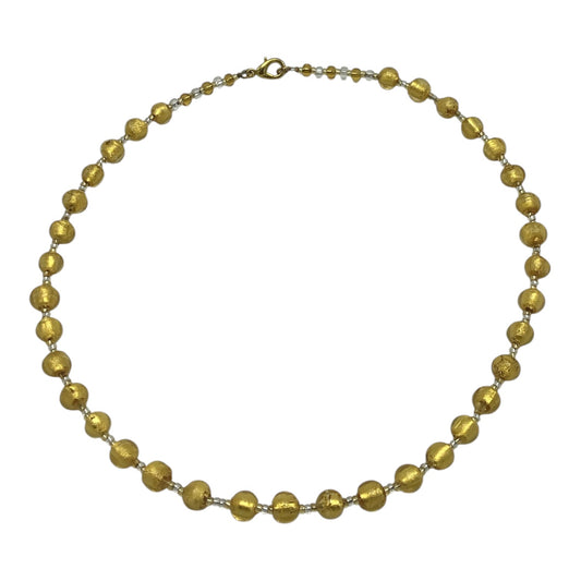 Gold Glass Bead Necklace