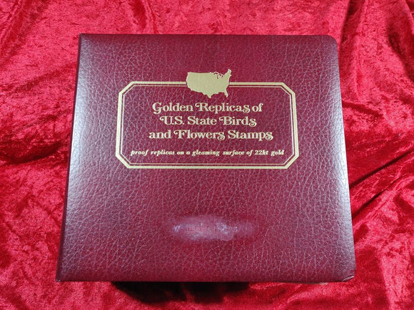 Golden Replicas of U.S. State Birds and Flowers Stamps 22kt Proof Replicas 1982