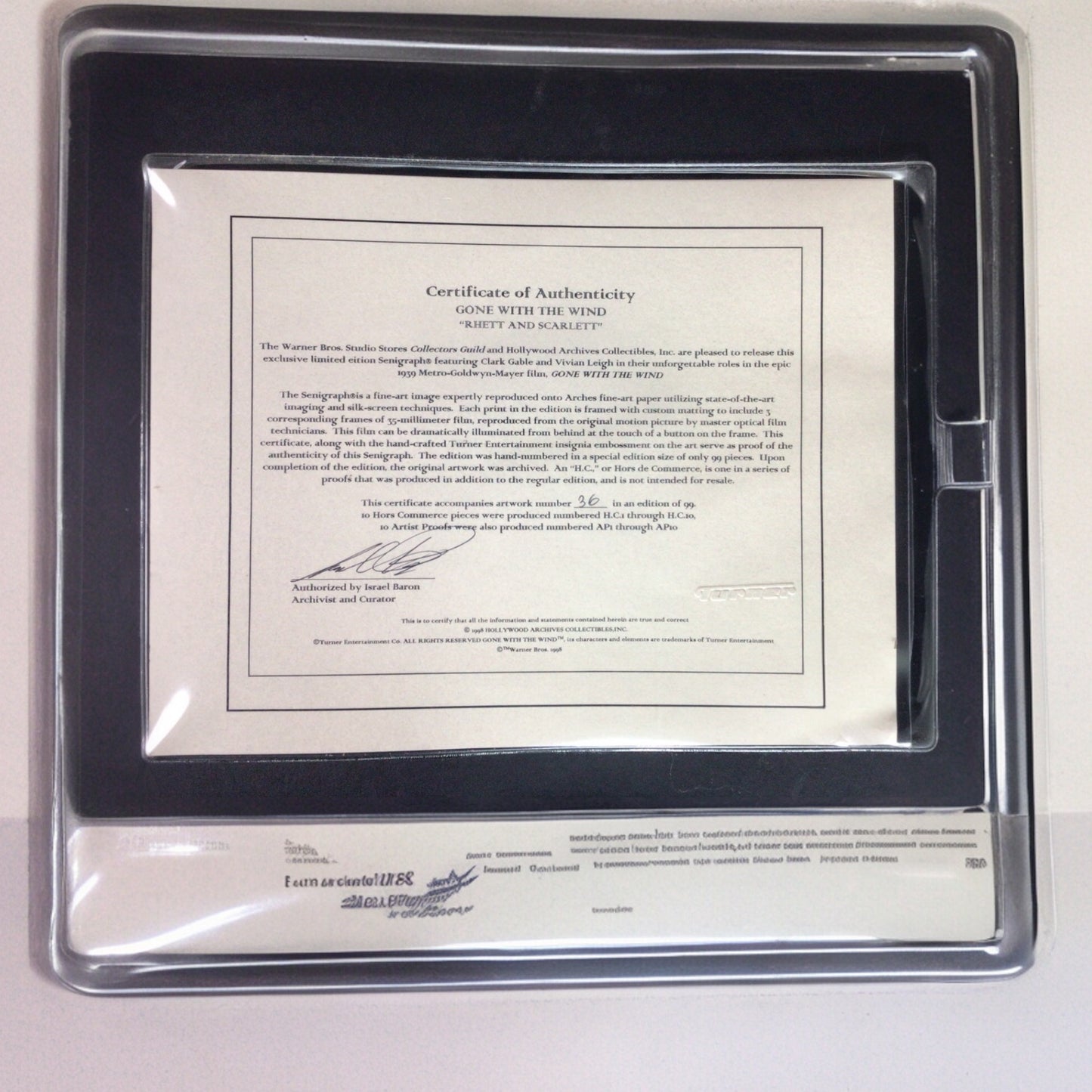 Gone with the Wind Limited Edition Senigraph (#36/99) (Framed) w/ COA