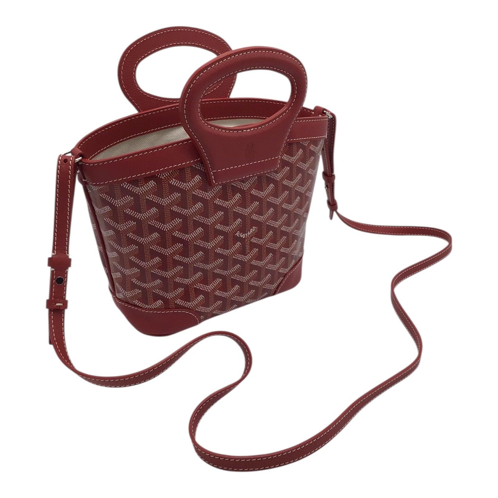 Goyard Beluga Mini Bag Red Goyardine Canvas with Strap and Dust Bag