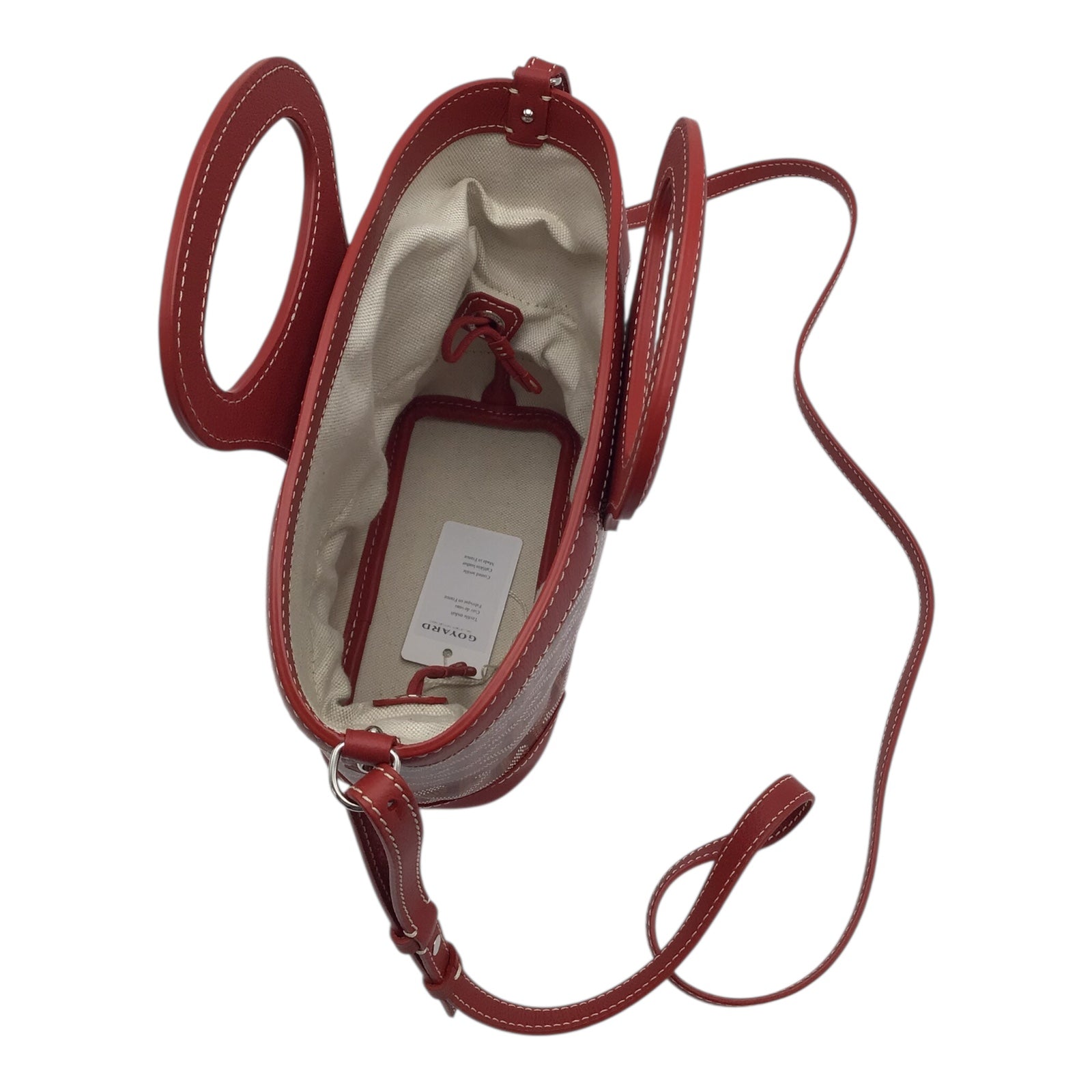Goyard Beluga Mini Bag Red Goyardine Canvas with Strap and Dust Bag