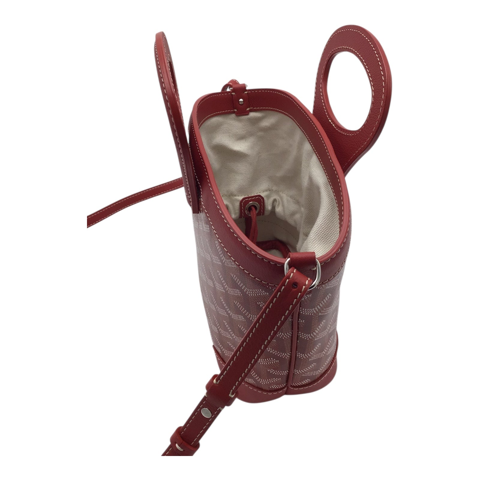 Goyard Beluga Mini Bag Red Goyardine Canvas with Strap and Dust Bag
