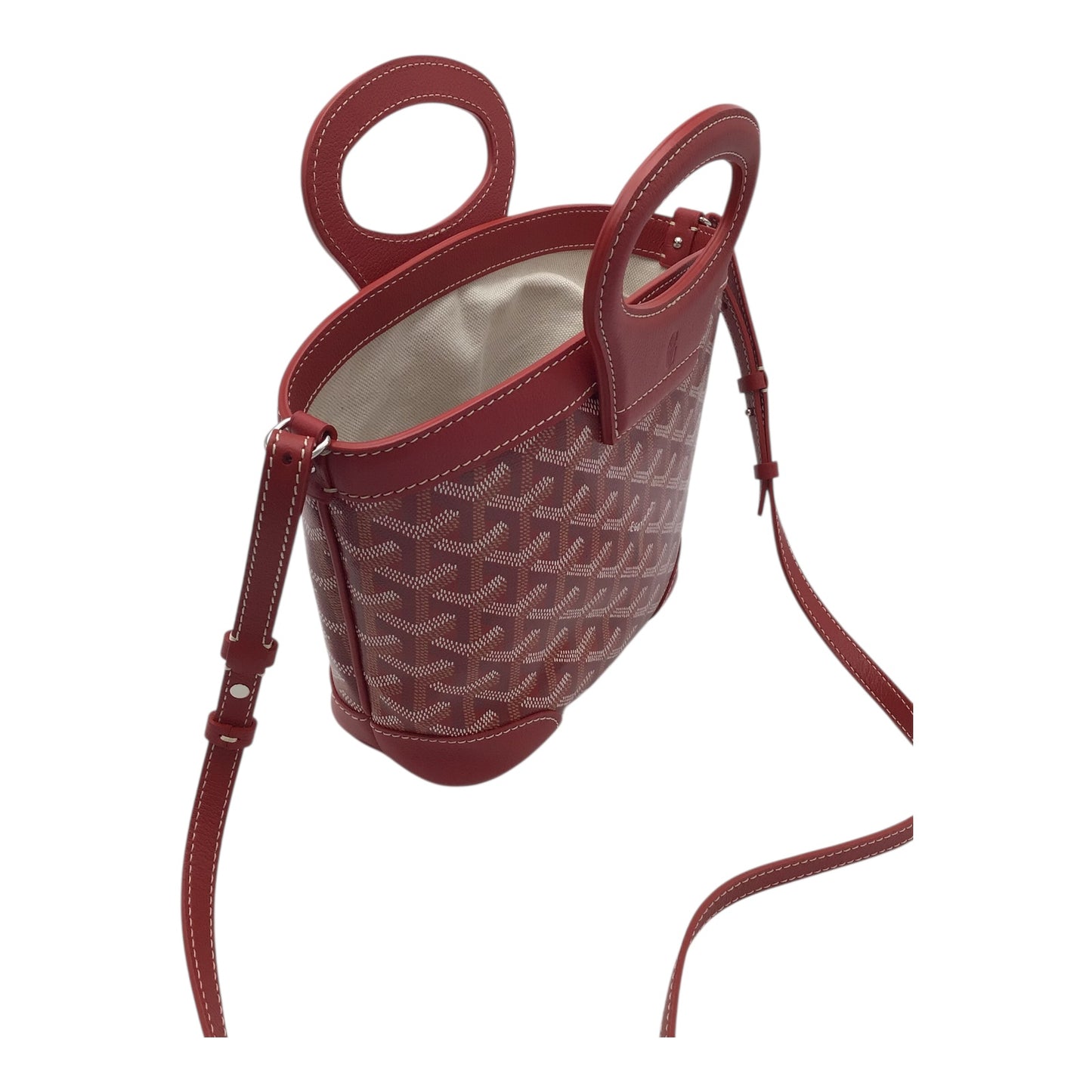 Goyard Beluga Mini Bag Red Goyardine Canvas with Strap and Dust Bag
