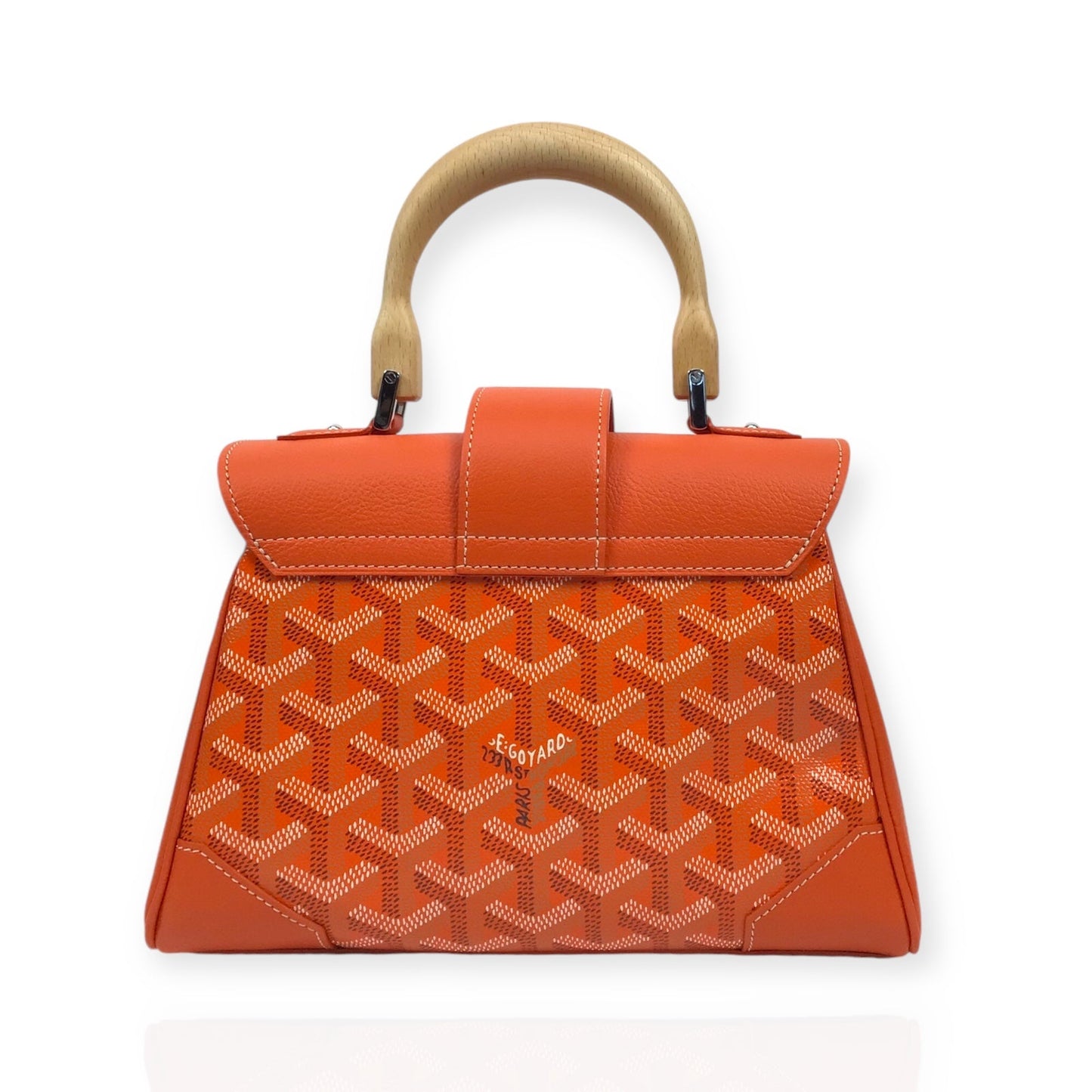 Goyard Saigon Souple Mini Orange Leather & Goyardine Canvas Bag - New w/ Box