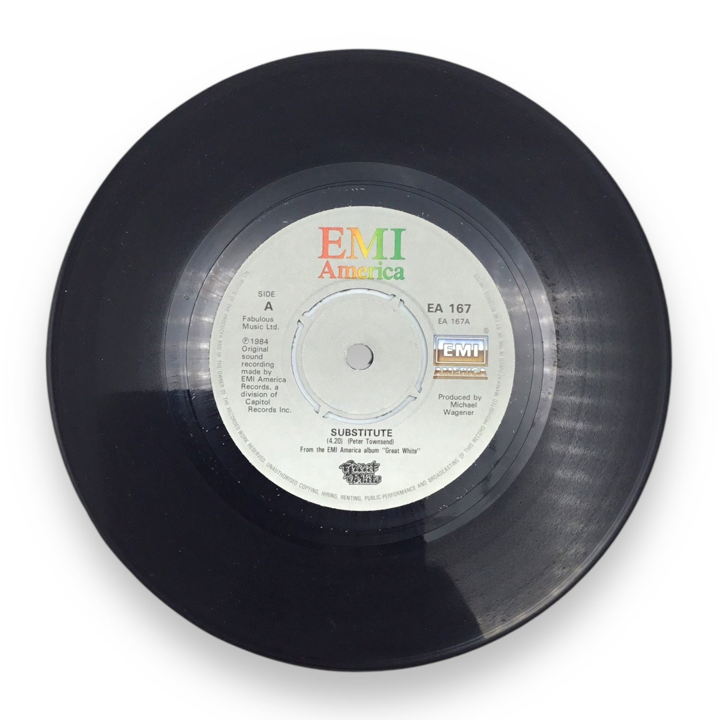 Great White Substitute / No Better Than Hell 45 Record Vinyl Emi America
