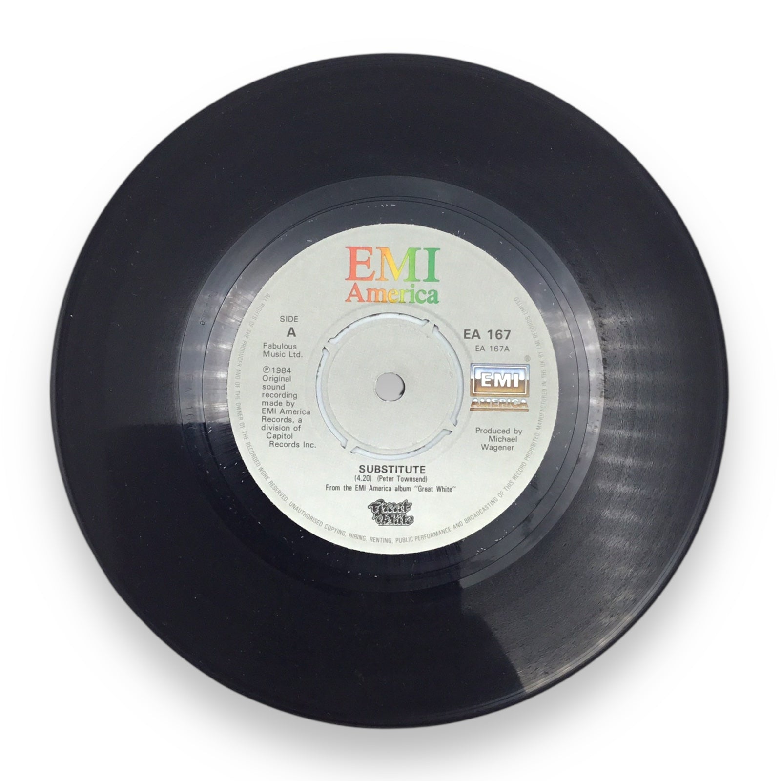 Great White Substitute / No Better Than Hell 45 Record Vinyl Emi America
