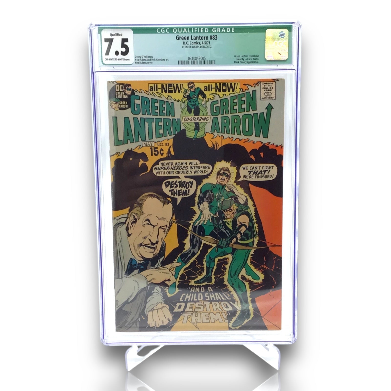 Green Lantern #83 w/ Green Arrow DC CGC 7.5 1971