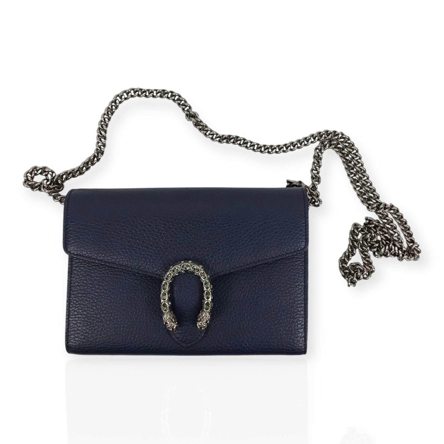 Gucci Dionysus WOC - Navy Calfskin Leather & Crystal Horseshoe Closure