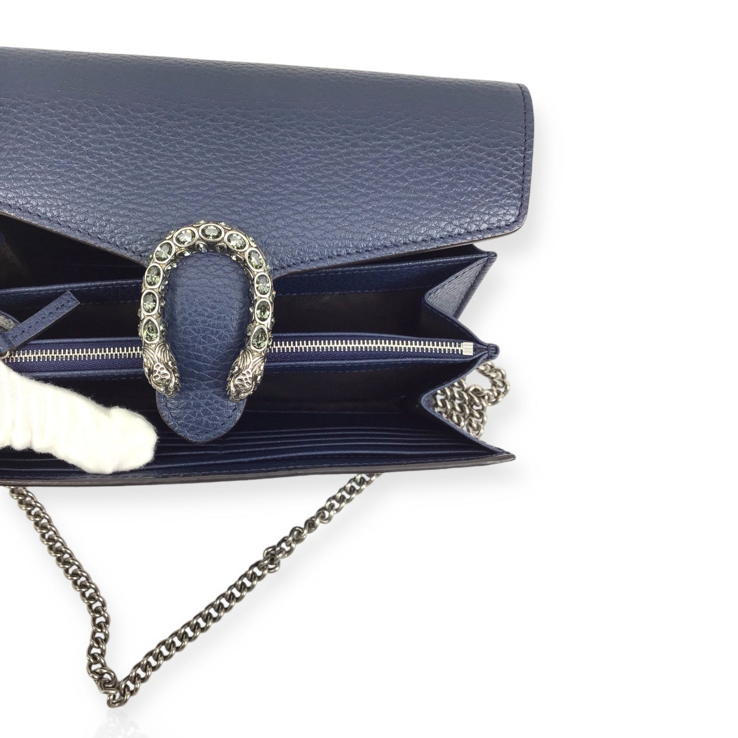 Gucci Dionysus WOC - Navy Calfskin Leather & Crystal Horseshoe Closure