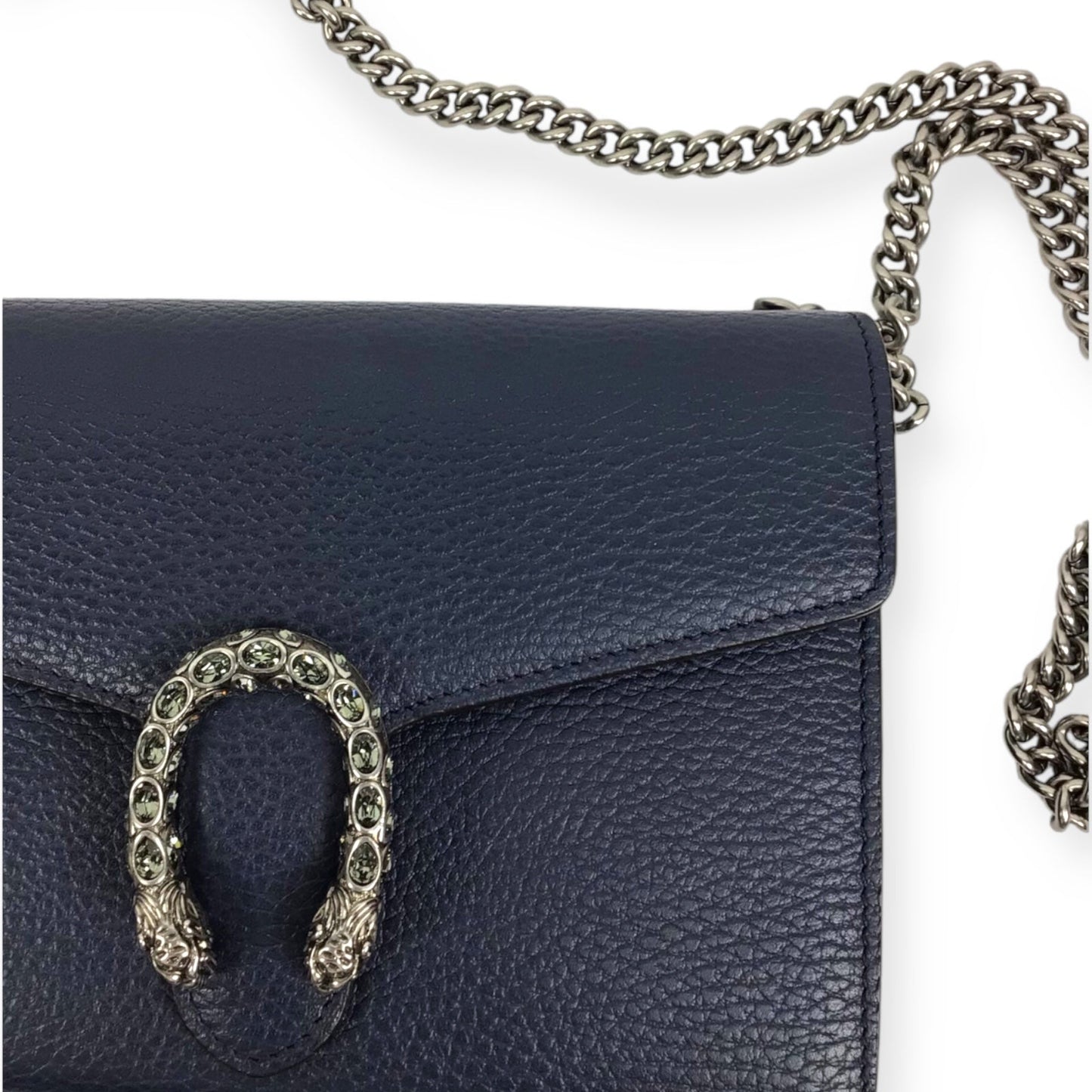 Gucci Dionysus WOC - Navy Calfskin Leather & Crystal Horseshoe Closure