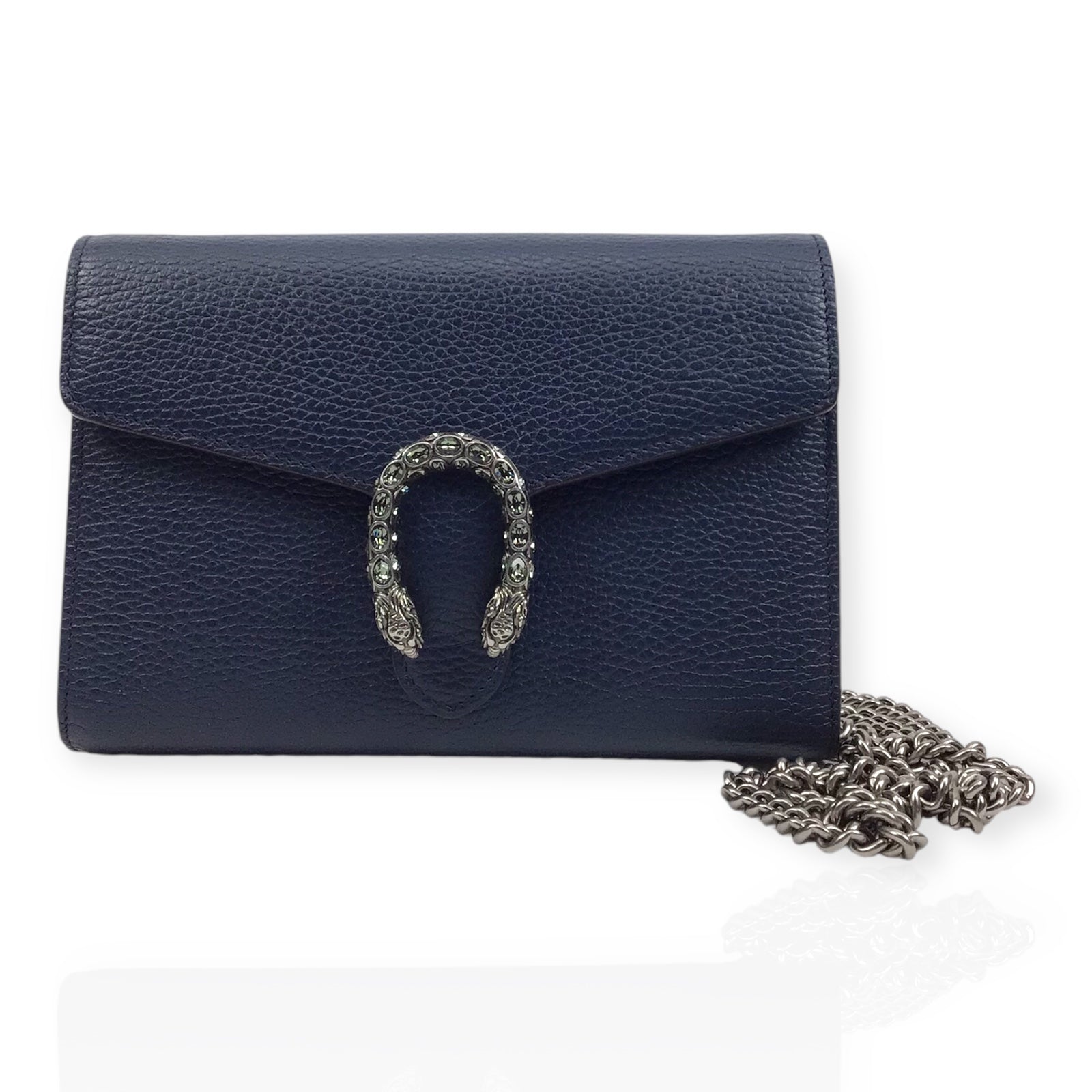 Gucci Dionysus WOC - Navy Calfskin Leather & Crystal Horseshoe Closure