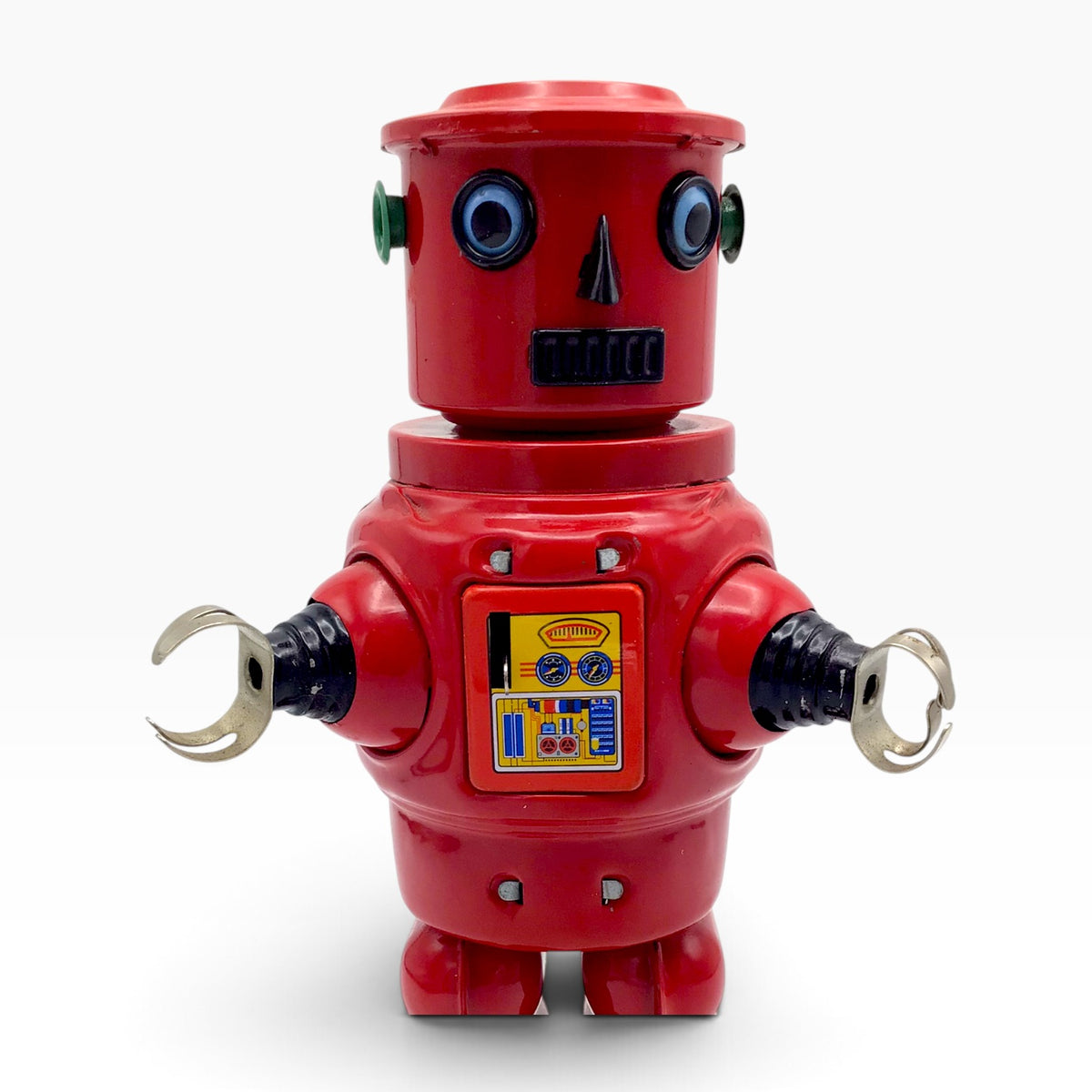 Ha Ha Toy Red Mechanical Roby Robot MS-640 – Vintage Tin Wind-Up Robot – Retro Space Toy