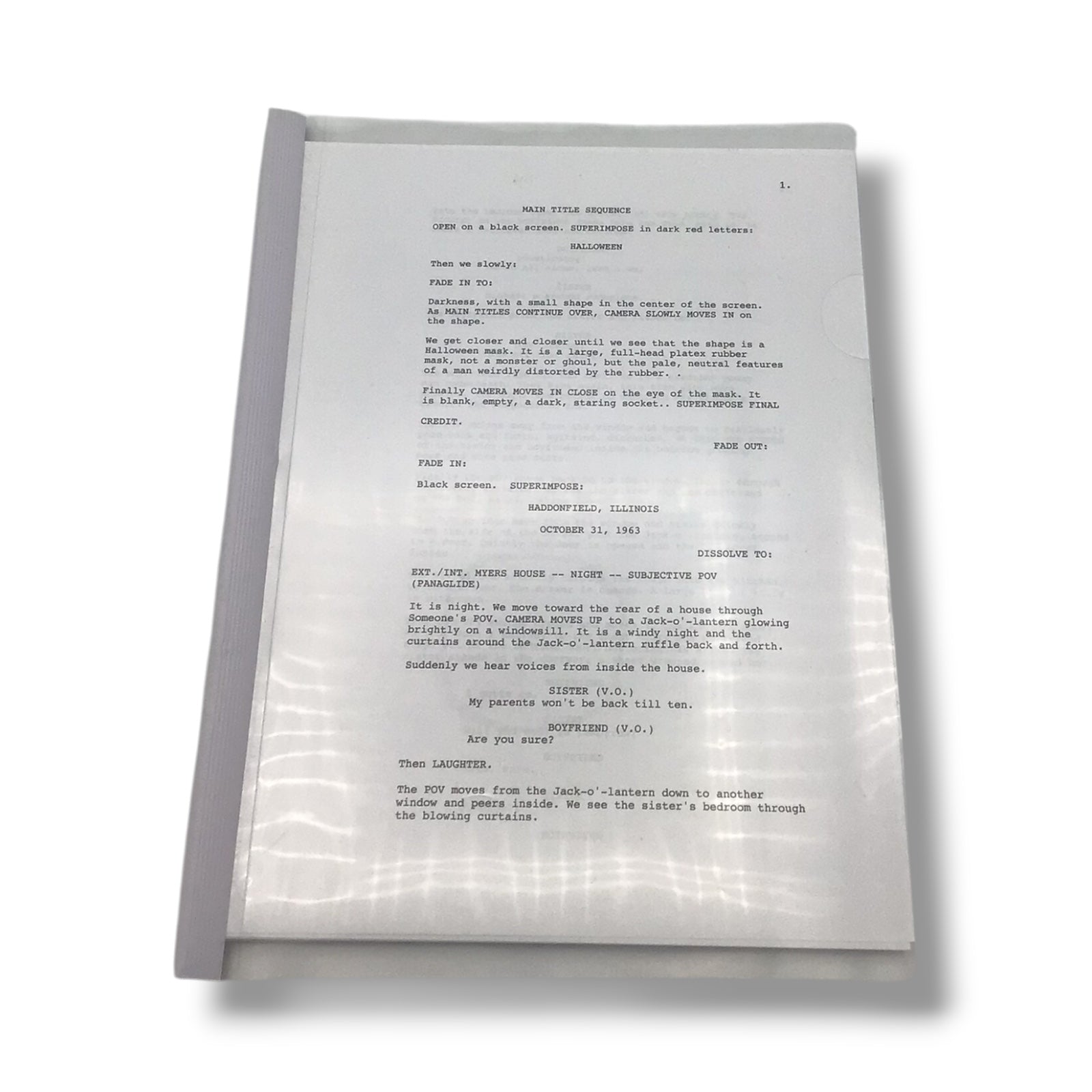 Halloween Script (Shooting Draft) | Signed by John Carpenter & Nick Castle (Beckett Certified)